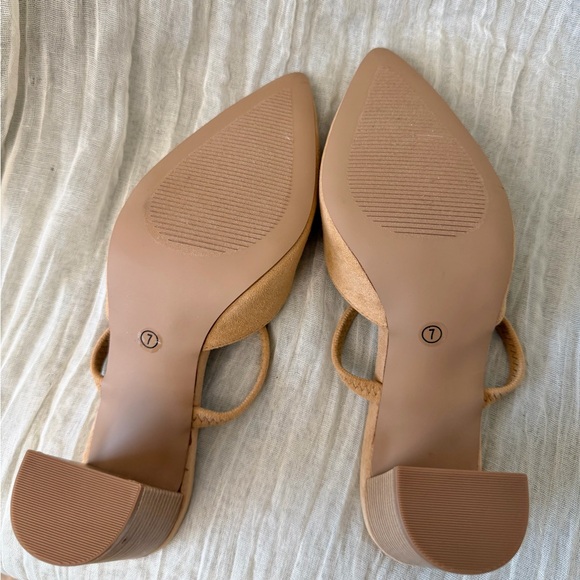 NEW Lulus - Women's Camel Suede Block Heel Mules - Picture 7 of 15